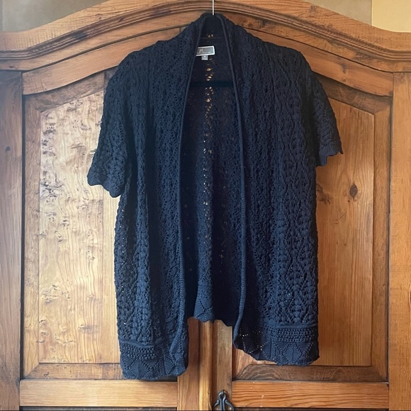 JM Collection Sweaters - JM Collection short sleeve knit cardigan M